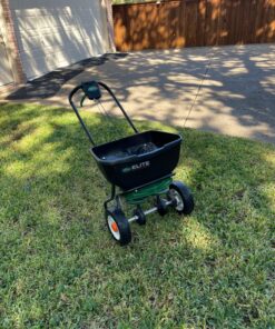 Scotts Elite Spreader for Grass Seed, Fertilizer, Salt and Ice Melt, Durable Push Spreader Holds up to 20,000 sq. ft Product Single Pack 75 81s6 YVrc L