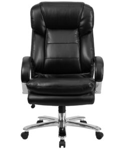 Flash Furniture Big & Tall Office Chair | Black Leather Swivel Executive Desk Chair with Wheels Black Leathersoft 26 81s7wyoesuL