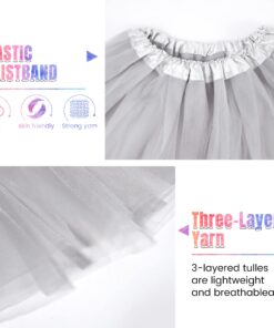 Simplicity Women's Adult Classic Elastic 3 or 4 Layered Tulle Tutu Skirt One Size 3 Layered_silver Grey 9 81s8Gs7j9eL