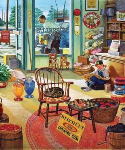 SUNSOUT INC - Russel's General Store - 550 pc Jigsaw Puzzle by Artist: Hiroaki Shioya - Finished Size 15" x 24" - MPN# 37475 7 81s8dqL61lL