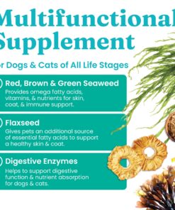 Solid Gold SeaMeal Multivitamin for Cats & Dogs - Kelp Powder Cat & Dog Supplement - Omega 3 & Digestive Enzymes for Skin & Coat, Gut + Immune Support - 1 LB 29 81s8i8NOtoL 1