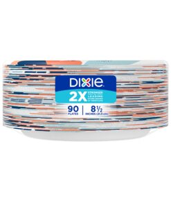 Dixie Paper Plates, 8 1/2 inch, Dinner Size Printed Disposable Plate, 90 Count Multicolor 25 81s8x6RaAnL