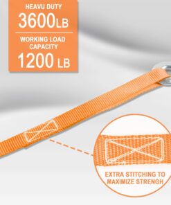 Cartman 6 Pack 1"x18" Soft Loop Motorcycle Tie Down Straps 3600lbs Load Capacity Tie-Down Loops for Secure Trailering of Bikes, ATV, Lawn Equipment, Orange 6pk Orange 20 81sAXYwMvwL