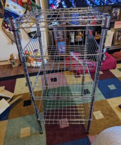 Whitmor Supreme Stacking Shelf with Basket - Adjustable Home Organizer - Chrome Stacking Shelf W/Basket 34 81sAdtdQodL