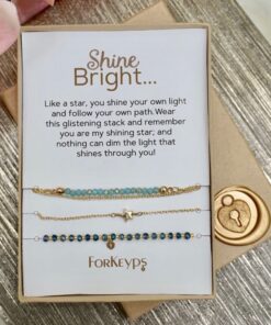 ForKeyps - 3 Piece Bracelet Set. Enhancing the Connection & Love with that Special Someone: Mom, Grandma and One in a Million Shine Bright 8 81sAzwzlvXL