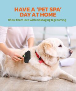 The Pet Portal Self Cleaning Dog Brush for Shedding Slicker Brush Cat Long Haired Pet Brush Grooming Deshedding Supplies - Small Pets Black 24 81sBPywwfIL
