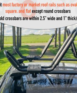 ECOTRIC Kayak Roof Rack J-Bar Rack HD Universal Kayak Carrier Holder Canoe Boat Surf Ski Board Roof Top Mounted on Crossbar for Car SUV Truck Set of 4 29 81sCxbKmGsL