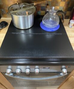 Camco Camper/RV Stove Top Cover | Features Hinged Design for Easy Access to Front Burners & Fits Most 3 or 4 Burner RV/Boat Stoves | Crafted of 20-Gauge Steel w/Powder-Coated Finish | Black (43554) 45 81sF3C EgNL
