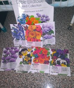 Seed Needs, Edible Wildflower Seed Packet Collection (7 Varieties of Flower Seed for Planting) Non-GMO & Untreated - Includes Viola, Pansies, Chives, Borage, Calendula, Nasturtium and Bee Balm 32 81sFrOS5qwL