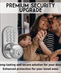 MiLocks TKK-02SN Tkk-Sn Digital Door Knob Lock with Electronic Keypad, Satin Nickel, Keypad, Keyless 22 81sGkIbDm5L