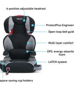 Graco TurboBooster LX Highback Booster Seat with Latch System, Matrix, 10.55 Pound 19 81sHgS6L2RL
