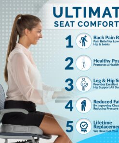 ComfiLife Premium Comfort Seat Cushion - Non-Slip Orthopedic 100% Memory Foam Coccyx Cushion for Tailbone Pain - Cushion for Office Chair Car Seat - Back Pain & Sciatica Relief (Gray) Gray 35 81sL9pkUz2L