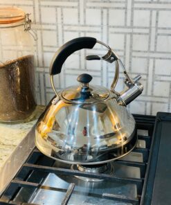 Willow & Everett Whistling Tea Kettle for Stove Top - 2.75 Quart Tea Pots for Stove Top w/Stainless Steel, Mirror Finish & Strainer Single Handle 37 81sLMAKefpL