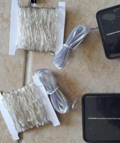 LiyuanQ Solar String Lights, 2 Pack 100 LED Solar Fairy Lights 33 feet 8 Modes Copper Wire Lights Waterproof Outdoor String Lights for Garden Patio Gate Yard Party Wedding Indoor Bedroom Cool White 41 81sMDItaV5L