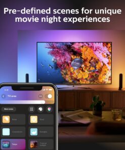 Philips Hue Smart Play Light Bar Base Kit, Black - White & Color Ambiance LED Color-Changing Light - 2 Pack - Requires Bridge - Control with App - Works with Alexa, Google Assistant and Apple HomeKit 2-Pack with Plug 32 81sMJLVBkGL 1