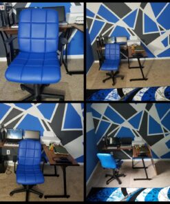 Flash Furniture Clayton Mid-Back Blue Quilted Vinyl Swivel Task Office Chair with Arms 39 81sN2qR SEL