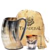 Trondebal Viking Drinking Horn Mug, 15-20 Oz Natural Ox Horn Cup & Cofee Stein | Cool Unique Gift for Men and Women, Home Decor Accessories | Shot Glasses for Beer, Ale, Whiskey, Mead 40 81sOk1GQdZL