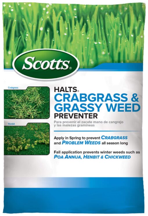 Scotts Halts Crabgrass & Grassy Weed Preventer, Pre-Emergent Weed Killer for Lawns, 5,000 sq. ft., 10.06 lbs. 5,000 sq. ft.