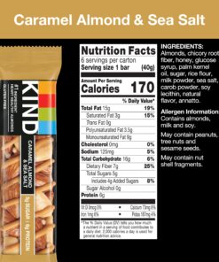 KIND Bars, Caramel Almond & Sea Salt, Healthy Snacks, Gluten Free, Low Sugar, 6g Protein, 12 Count 12 Count (Pack of 1) 22 81sQh7MlYGL