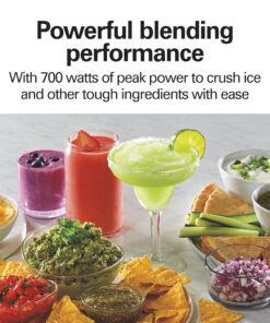 Hamilton Beach Power Elite Blender for Shakes and Smoothies with 3-Cup Vegetable Chopper Mini Food Processor, 40oz Glass Jar, 12 Functions for Puree, Ice Crush, Black and Stainless Steel (58149) 32 81sRbz6b0bL