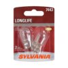 SYLVANIA - 7443 Long Life Miniature - Bulb, Ideal for Daytime Running Lights (DRL) and Back-Up/Reverse Lights (Contains 2 Bulbs)