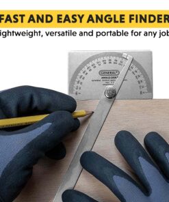 General Tools Angle Protractor #17 Stainless Steel Square Head - Measuring Tool for Carpenters & Woodworking Hobbyists Angle Finder 15 81sUGnKGyEL