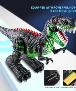 TEMI 8 Channels 2.4G Remote Control Dinosaur Toys for Kids 3 4 5 6 7 Years, Electric Stunt RC Walking T- Rex Toy with Lights and Sounds Powered by Rechargeable Battery, Gift for Boys 1 pack with remote 29 81sUfVvWMuL