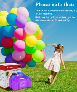 IDAODAN Electric Balloon Pump, Portable Electric Balloon Blower Machine Balloon Air Pump Dual Nozzle Rose Red 110V 600W Balloon Inflator for Party Decorations Purple 29 81sUz4LTFAL