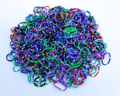 Polka Dot Color Rainbow Rubber Loom Rainbow Bands 600 Pieces with 24 "S" Clips