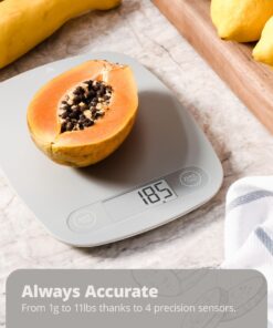 Greater Goods Gray Food Scale - Digital Display Shows Weight in Grams, Ounces, Milliliters, and Pounds | Perfect for Meal Prep, Cooking, and Baking | A Kitchen Necessity Designed in St. Louis Plastic Ash Grey 28 81sWhW6Hg0L