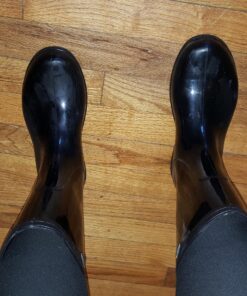 Sloggers Waterproof Floral Rain Boots for Women - Cute Mid-Calf Mud & Muck Boots with Premium Comfort Support Insole 9 Classic Black 12 81sXoB28moL