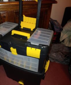 Rolling Tool Box with Wheels, Foldable Comfort Handle, and Removable Top – Toolbox Organizers and Storage by Stalwart 45 81sYRHuL