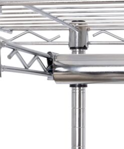 Seville Classics Closet Garment Organizer with Metal Hanging Rod Wardrobe Storage System, w/ Steel Shelves for Clothes, Shirts, Jackets, Coats, Blankets, Shoes, Steel, Expandable Rack 47 81sYZlLVRUL