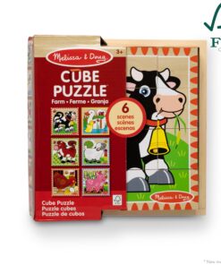 Melissa & Doug Farm Wooden Cube Puzzle With Storage Tray - 6 Puzzles in 1 (16 pcs) - Toddler Animal Puzzle -FSC-Certified Materials, 8.25 x 8.2 x 2.25 23 81sZ3Dp5LkL