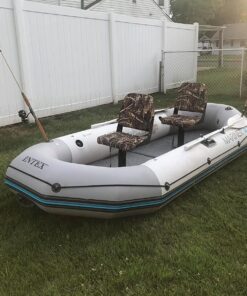 INTEX 68376EP Mariner 4 Inflatable Boat Set: Includes Deluxe 54in Aluminum Oars and High-Output-Pump – SuperTough PVC – Inflatable Thwart Seats – 4-Person – 1100lb Weight Capacity 44 81sZmTl5TL