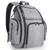 Mancro Diaper Bag Backpack, Large Multifunction Waterproof Travel Baby Changing Bag for Dad Mom with 4 Insulated Pockets and Stroller Straps, Maternity Baby Bag for Boys Girls, Grey Austere Grey 17 81sac7c5PML