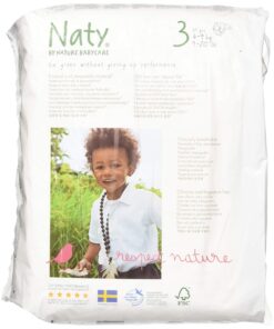 Naty by Nature Babycare Eco-Friendly Premium Disposable Diapers for Sensitive Skin, Size 3, 4 packs of 31 (124 Count) (Chemical, chlorine, perfume free) 12 81sbrxXSI4L