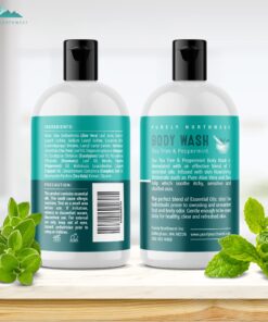 PURELY NORTHWEST-Natural Tea Tree & Peppermint Body Wash for Men & Women-Refreshing Daily Soap for Body Odor & Hygiene, Acne-Effectively Soothes Jock Itch, Chafing & Athletes Foot-Discolored Nails-9oz 9 Fl Oz (Pack of 1) 40 81sdF UpzpL