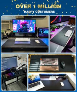 KTRIO Large Gaming Mouse Pad with Superior Micro-Weave Cloth, Extended Desk Mousepad with Stitched Edges, Non-Slip Base, Water Resist Keyboard Pad for Gamer, Office & Home, 31.5 x 11.8 in, Black X-Large (31.5" x 11.8") Black Stealth 22 81sdqNiP6sL