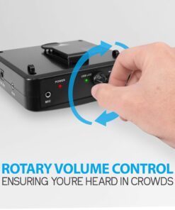 PYLE-PRO Portable Waist-Band PA Speaker System - Compact Voice Amplifier and Headset Microphone Set with Built-in Rechargeable Battery, MP3/USB Playback, AUX, Power Adapter, Strap, Belt Clip PWMA60UB Black 8 81se0QLhMkL