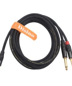 Disino 1/8 Inch TRS Stereo to Dual 1/4 inch TS Mono Y-Splitter Cable 3.5mm Aux Mini Jack Stereo Breakout Cable Path Cords - 3 feet 12 81seSR3xWCL