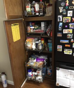 Household Essentials Glidez Multipurpose Chrome-Plated Steel Pull-Out/Slide-Out Storage Organizer for Under Cabinet Use - 2-Tier Design - Fits Standard Size Cabinet or Shelf, Chrome 14.25" - Standard 28 81sfKosS1ZL