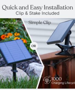 Brightech Ambience Pro Solar Powered Outdoor String Lights, 27 ftCommercial Grade Waterproof Patio Lights, 12 Edison Bulbs, Shatterproof LED Solar Christmas String Lights - 1W LED, Soft White 27 Feet 24 81sg2AJDCRL