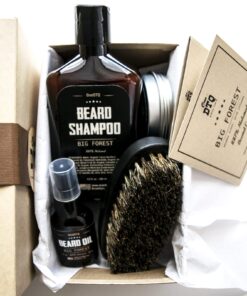 Big Forest Beard Treatment Kit - Shampoo 9 oz - Oil 1 oz - Beard Balm 2 oz - Brush - Wood Scent - 100% Natural and Organic Beard Growth Care Products in Premium Gift Box 10 81sgz0JyJWL