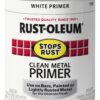 Rust-Oleum 7780502 Stops Rust Protective Enamel Paint, 32 Fl Oz (Pack of 1), Flat Whtie Clean Metal Primer, 12 32 Fl Oz (Pack of 1)