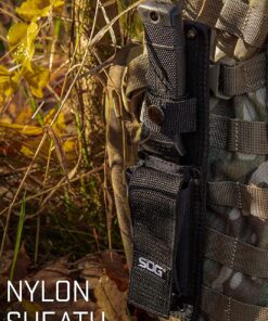 SOG Fixed Blade Knives with Sheath - SEAL Pup Tactical Knife, Survival Knife and Hunting Knife w/ 4.75 Inch Blade and Knife Sheath SEAL Pup - Nylon Sheath 47 81skU2AVcuL