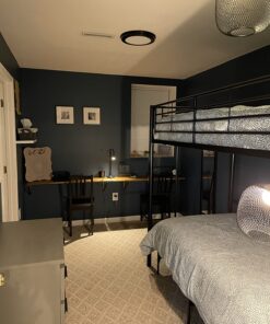 Walker Edison Timothee Urban Industrial Metal Twin over Loft Bunk Bed, Twin Size, Black 41 81socpYi5yL