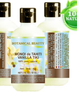 MONOI de TAHITI VANILLA TIKI OIL 100% Natural / 100% PURE BOTANICALS. 2 Fl.oz.- 60 ml. For Skin, Hair and Nail Care. 8 81sps2lVSuL