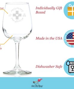 Mommy Medicine Funny Wine Glass 13 oz - Best Christmas Gifts For Mom - Unique Gift For Her - Novelty Birthday Present Idea For Mother from Son or Daughter - For Women, Bride, New Wife, Sister White 8 81spvDVREJL