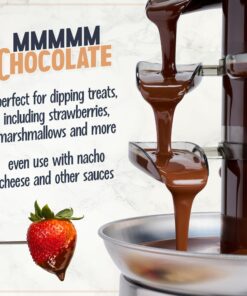 Nostalgia 4 Tier Electric Chocolate Fondue Fountain Machine for Parties - Melts Cheese, Queso, Candy, and Liqueur - Dip Strawberries, Apple Wedges, Vegetables, and More - 32-Ounce - Stainless Steel Original 23 81sqiVBLwIL
